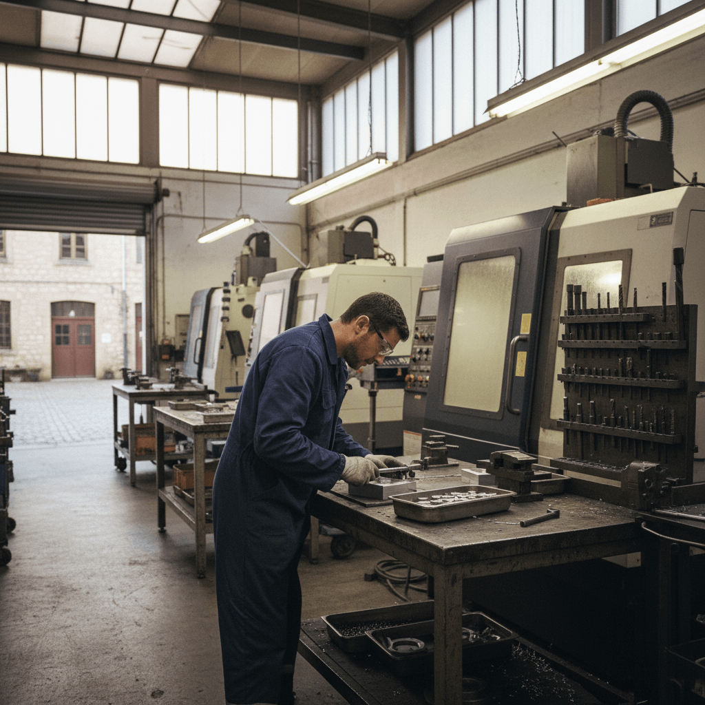 Parc machines et atelier de mécanique de précision en Occitanie, dédié à l’usinage de petites séries