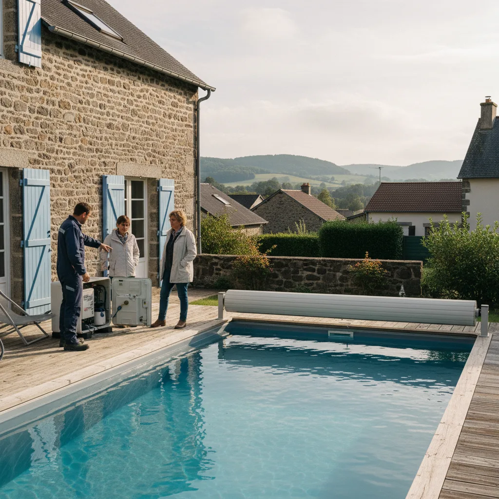 Piscine équipée d’une couverture et d’équipements économes en énergie